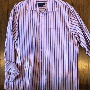 Scott Barber Large Pink Striped Button Down Shirt